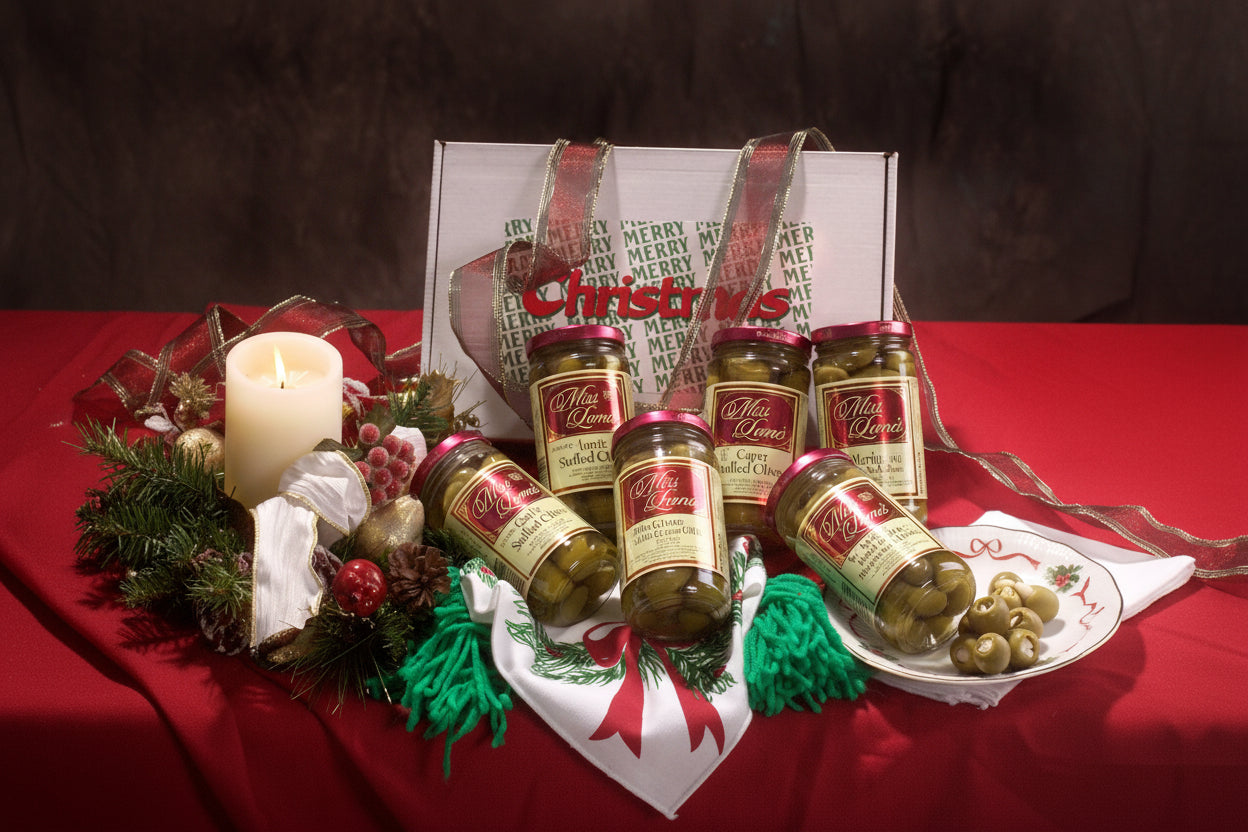 Happy Holidays 6 Pack Queen Stuffed Olives Gift Set- *NEW LOWER PRICE*