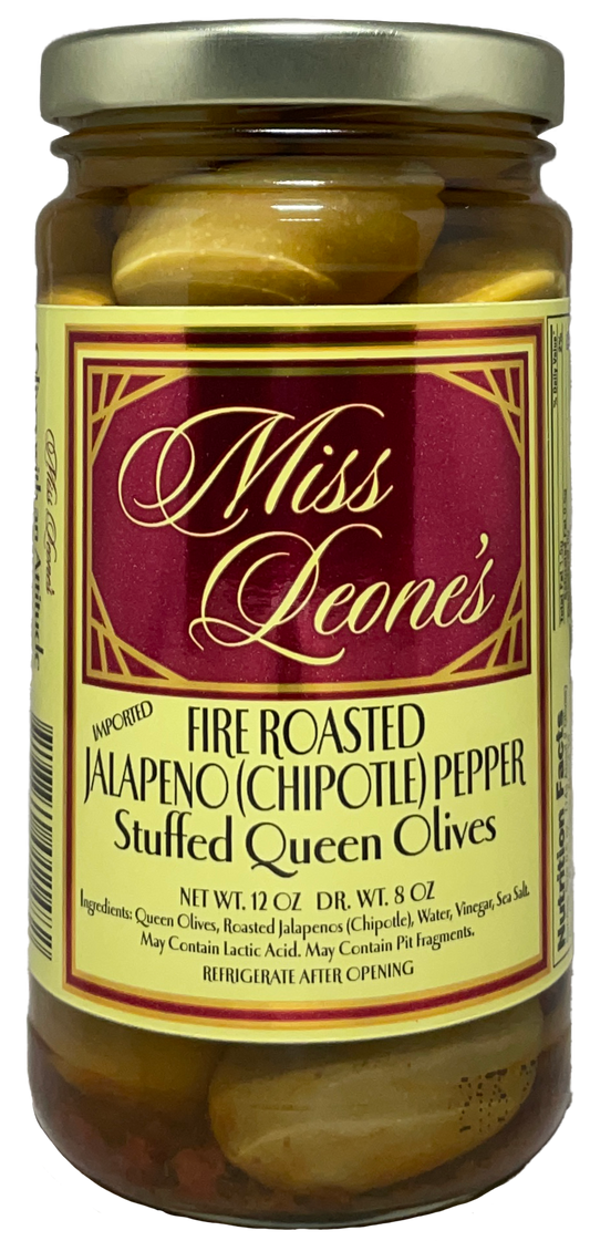 Fire Roasted Jalapeno (Chipotle) Pepper Stuffed Queen Olives *NEW LOWER PRICE*