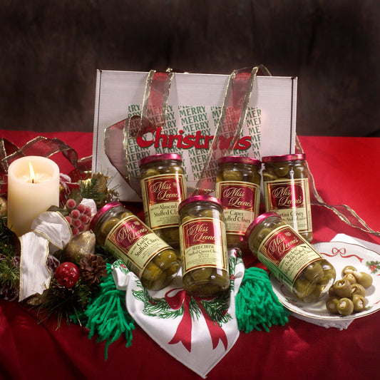 Happy Holidays 6 Pack Queen Stuffed Olives Gift Set- *NEW LOWER PRICE*
